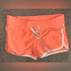 Old Navy Coral-Orange Women’s Athletic Shorts with White Trim